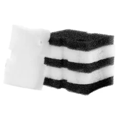 VEVOR Aquarium Filter Media Pads, 6 PCS with Impeller for AQ700 & AQ1000, Canister Floss Replacement Media for Fish Tank, Zirconia Impeller Shaft, 3 Black Polyurethane Foam & 3 White Polyester Fiber
