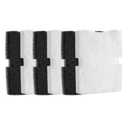 VEVOR Aquarium Filter Media Pads, 6 PCS Replacement with Impeller for AQ1600, Canister Floss Replacement for Fish Tank, Zirconia Shaft, 3 Black Polyurethane Foam & 3 White Polyester Fiber Pads