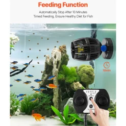 VEVOR Aquarium Wave Maker, 20W, 2113 GPH Quiet and Strong DC Powerhead, Adjustable Fish Tank Circulation Pump with Controller, Strong Magnetic Base, 360° Rotating Wavemaker, for Freshwater Saltwater