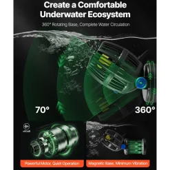 VEVOR Aquarium Wave Maker, 20W, 2113 GPH Quiet and Strong DC Powerhead, Adjustable Fish Tank Circulation Pump with Controller, Strong Magnetic Base, 360° Rotating Wavemaker, for Freshwater Saltwater