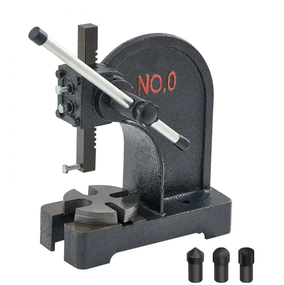 VEVOR Arbor Press, 0.5 Ton Manual Arbor Press, 4.6" Maximum Height, Cast Iron Heavy-duty Manual Desktop Arbor Press, Precision Hand Press for Stamping, Bending, Stretching, Forming