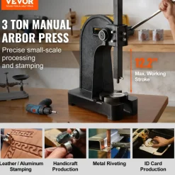 VEVOR Arbor Press, 3 Ton Manual Arbor Press, 12.2