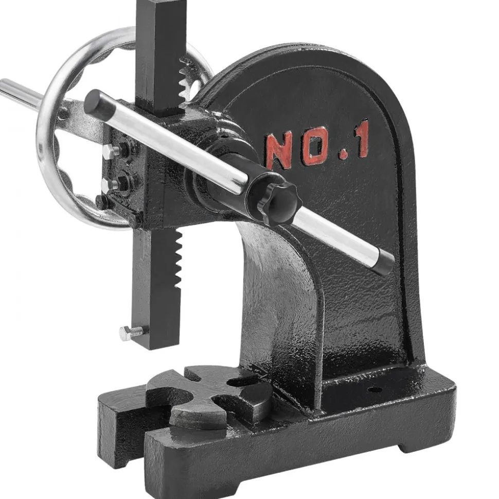 VEVOR Arbor Press, 1 Ton Manual Arbor Press with Handwheel, 5.9" Maximum Height, Cast Iron Heavy-duty Manual Desktop Arbor Press, Precision Hand Press for Stamping, Bending, Stretching, Forming