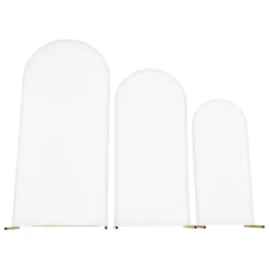 VEVOR Arch Backdrop Stand, Set of 3, 6/5/4 ft, Stable Structure, Easy Assembly, Gold Metal Arch Backdrop Stand with Cover, for Wedding, Birthday Party, Graduation, Celebration, and Ceremony Decoration