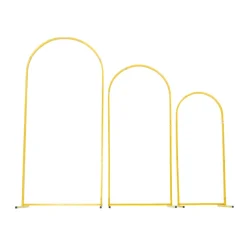 VEVOR Arch Backdrop Stand, Set of 3, 6/5/4 ft, Stable Structure, Easy Assembly, Gold Metal Arch Backdrop Stand for Wedding, Birthday Party, Graduation, Holiday Celebration, and Ceremony Decoration