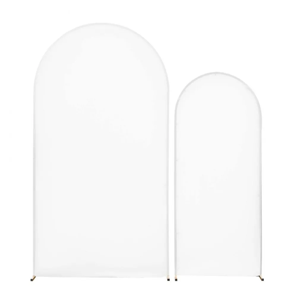 VEVOR Arch Backdrop Stand, Set of 2, 7.2 ft and 6 ft, Stable Structure, Easy Assembly, Gold Metal Arch Backdrop Stand with Cover for Wedding, Birthday Party, Celebration, and Ceremony Decoration