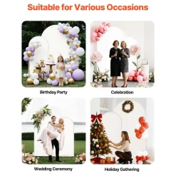 VEVOR Arch Backdrop Stand, Set of 2, 7.2 ft and 6 ft, Stable Structure, Easy Assembly, Gold Metal Arch Backdrop Stand with Cover for Wedding, Birthday Party, Celebration, and Ceremony Decoration