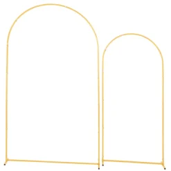 VEVOR Arch Backdrop Stand, Set of 2, 7.2 ft and 6 ft, Stable Structure, Easy Assembly, Gold Metal Arch Backdrop Stand for Wedding, Birthday Party, Graduation, Celebration, and Ceremony Decoration