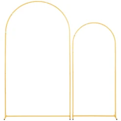 VEVOR Arch Backdrop Stand, Set of 2, 7.2 ft and 6 ft, Stable Structure, Easy Assembly, Gold Metal Arch Backdrop Stand for Wedding, Birthday Party, Graduation, Celebration, and Ceremony Decoration