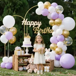 VEVOR Arch Backdrop Stand, Set of 2, 7.2 ft and 6 ft, Stable Structure, Easy Assembly, Gold Metal Arch Backdrop Stand for Wedding, Birthday Party, Graduation, Celebration, and Ceremony Decoration