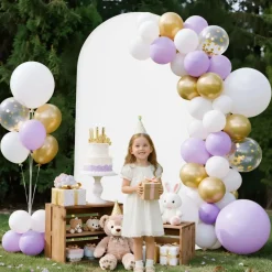 VEVOR Arch Backdrop Stand, 7.2 x 4 ft, Stable Structure, Easy Assembly, 1 Piece Gold Metal Arch Backdrop Stand with Cover for Wedding, Birthday Party, Holiday Celebration, and Ceremony Decoration