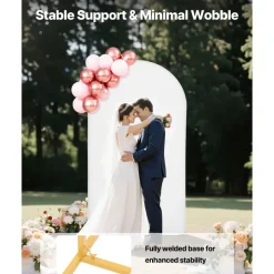 VEVOR Arch Backdrop Stand, 7.2 x 4 ft, Stable Structure, Easy Assembly, 1 Piece Gold Metal Arch Backdrop Stand with Cover for Wedding, Birthday Party, Holiday Celebration, and Ceremony Decoration