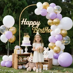 VEVOR Arch Backdrop Stand, 6.6 x 3.3 ft, Stable Structure, Easy Assembly, 1 Piece Gold Metal Arch Backdrop Stand for Wedding, Birthday Party, Graduation, Holiday Celebration, and Ceremony Decoration