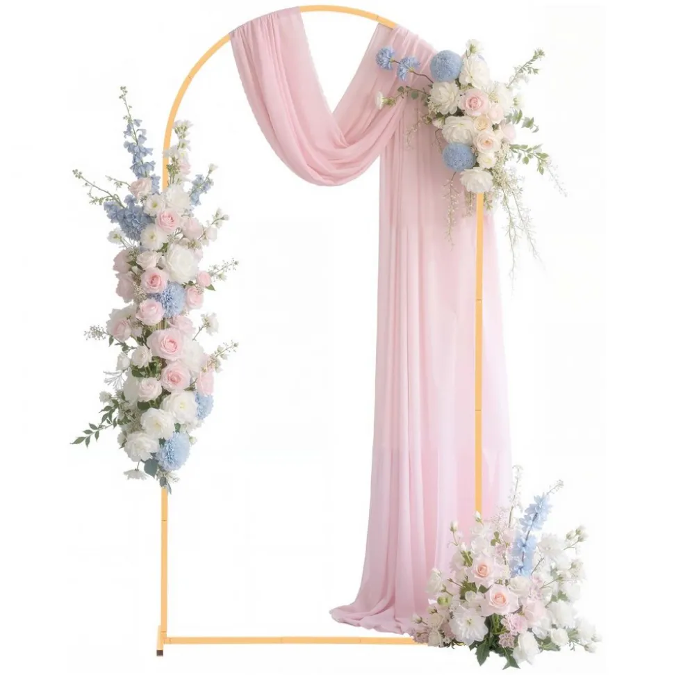 VEVOR Arch Backdrop Stand, 6.6 x 3.3 ft, Stable Structure, Easy Assembly, 1 Piece Gold Metal Arch Backdrop Stand for Wedding, Birthday Party, Graduation, Holiday Celebration, and Ceremony Decoration