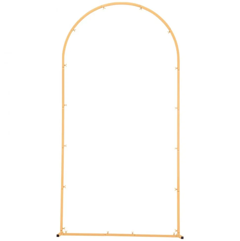 VEVOR Arch Backdrop Stand, 6.6 x 3.3 ft, Stable Structure, Easy Assembly, 1 Piece Gold Metal Arch Backdrop Stand for Wedding, Birthday Party, Graduation, Holiday Celebration, and Ceremony Decoration