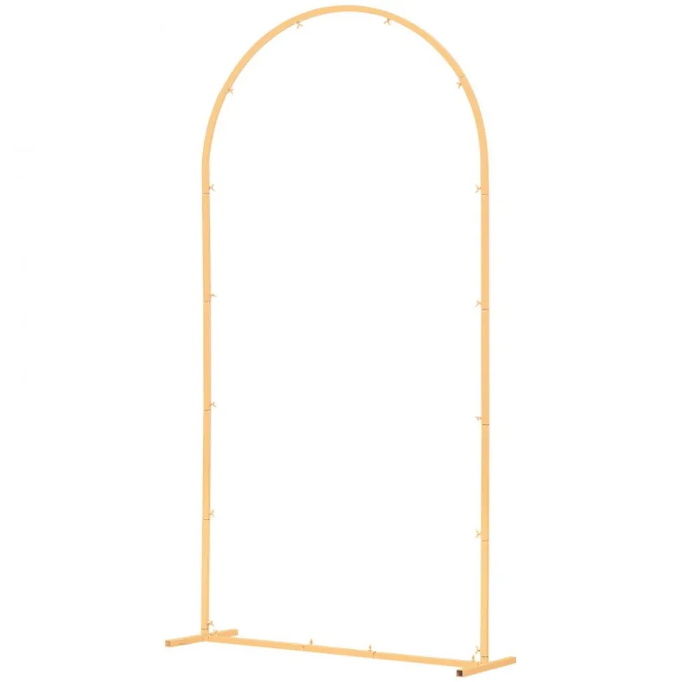 VEVOR Arch Backdrop Stand, 6.6 x 3.3 ft, Stable Structure, Easy Assembly, 1 Piece Gold Metal Arch Backdrop Stand for Wedding, Birthday Party, Graduation, Holiday Celebration, and Ceremony Decoration