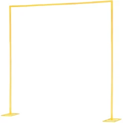 VEVOR Arch Backdrop Stand, 8 x 8 ft, Stable Structure, Easy Assembly, Square Gold Metal Arch Backdrop Stand for Wedding, Birthday Party, Graduation, Holiday Celebration, and Ceremony Decoration
