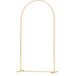 VEVOR Arch Backdrop Stand, 7.2 x 4 ft, Stable Structure, Easy Assembly, 1 Piece Gold Metal Arch Backdrop Stand for Wedding, Birthday Party, Graduation, Holiday Celebration, and Ceremony Decoration