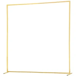 VEVOR Arch Backdrop Stand, 6.6 x 6.6 ft, Stable Structure, Easy Assembly, Square Gold Metal Arch Backdrop Stand for Wedding, Birthday Party, Graduation, Holiday Celebration, and Ceremony Decoration