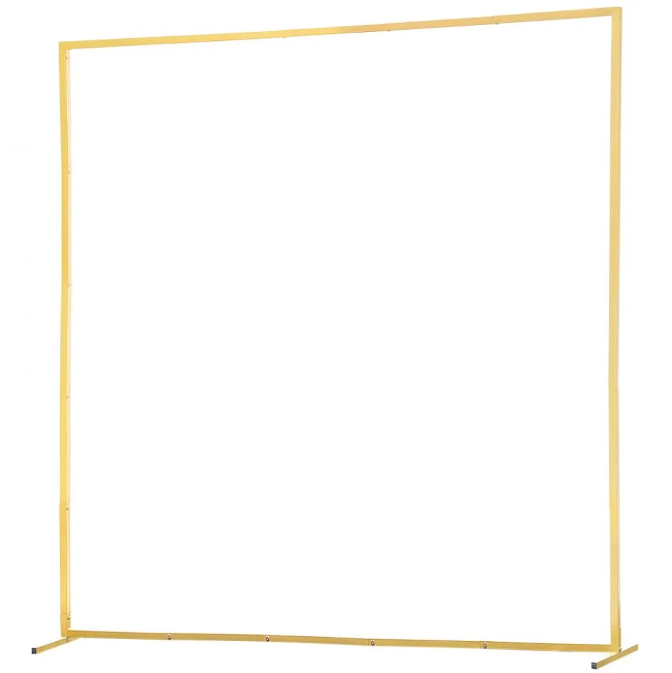 VEVOR Arch Backdrop Stand, 6.6 x 6.6 ft, Stable Structure, Easy Assembly, Square Gold Metal Arch Backdrop Stand for Wedding, Birthday Party, Graduation, Holiday Celebration, and Ceremony Decoration