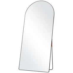 VEVOR Arched Full Length Mirror, 71'' x 32'', Large Free Standing Leaning Hanging Wall Mounted Floor Mirror with Stand Aluminum Alloy Frame, Full Body Dressing Mirror for Living Room Bedroom, Black