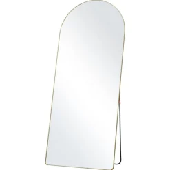 VEVOR Arched Full Length Mirror, 71'' x 30'', Large Free Standing Leaning Hanging Wall Mounted Floor Mirror with Stand Aluminum Alloy Frame, Full Body Dressing Mirror for Living Room Bedroom, Black