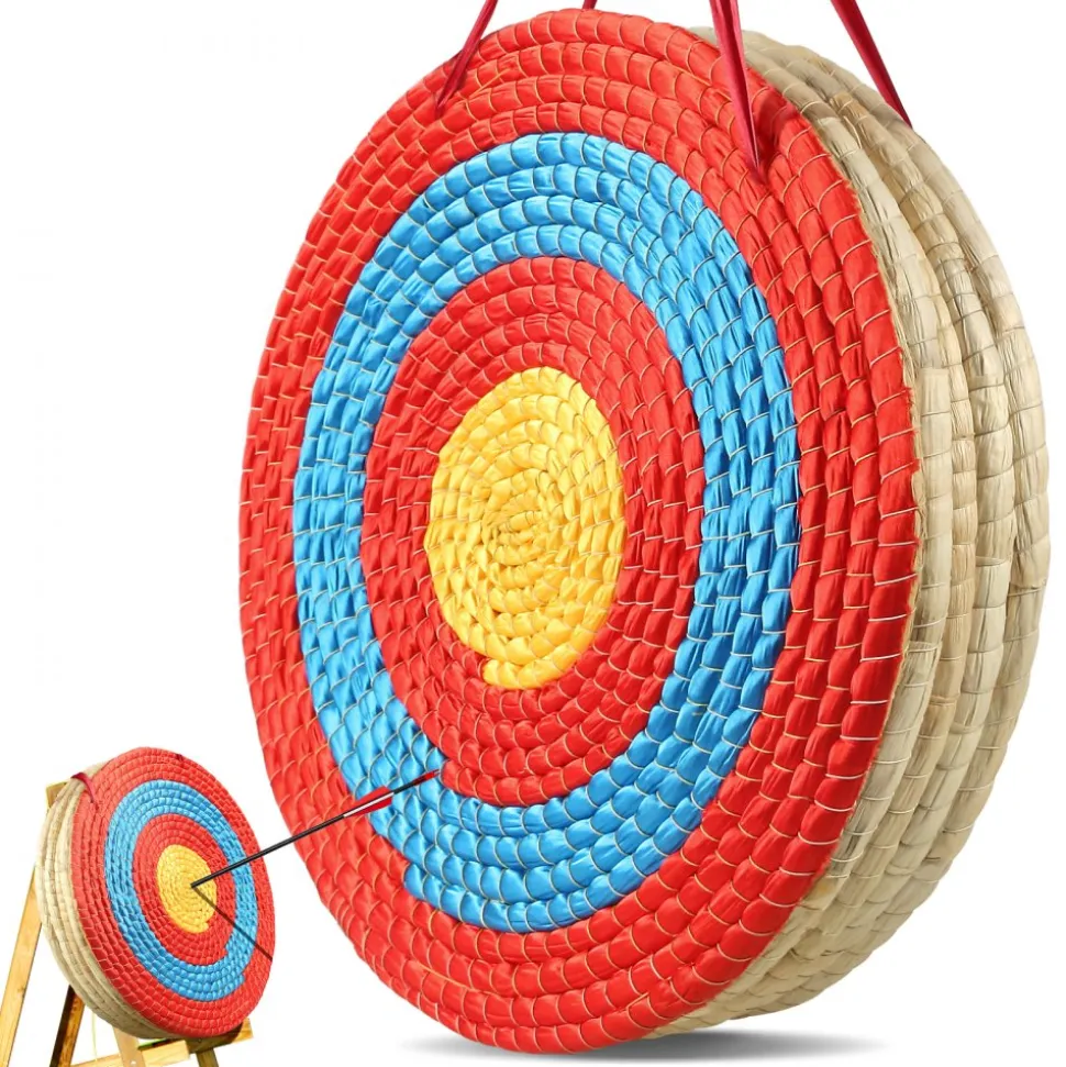 VEVOR Archery Target, 5 Layers 20" Arrow Target, Traditional Solid Straw Round Archery Target Shooting Bow, Hand-Made Arrows Target, Coloured Rope Target for Backyard Outdoor Hunting Shooting Practice