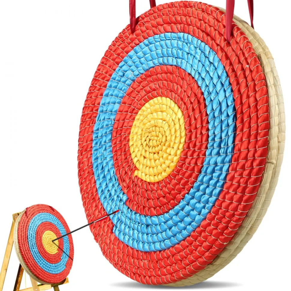 VEVOR Archery Target, 3 Layers 20" Arrow Target, Traditional Solid Straw Round Archery Target Shooting Bow, Hand-Made Arrows Target, Coloured Rope Target for Backyard Outdoor Hunting Shooting Practice
