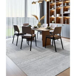 VEVOR Area Rug, 10 x 14 ft Large Washable Rug, Non-Slip and Tear-Resistant Soft Carpet, Pet & Child Friendly Modern Area Rugs, Indoor Mat for Bedroom, Office, Living Room, Kids Room, Entryway, Gray