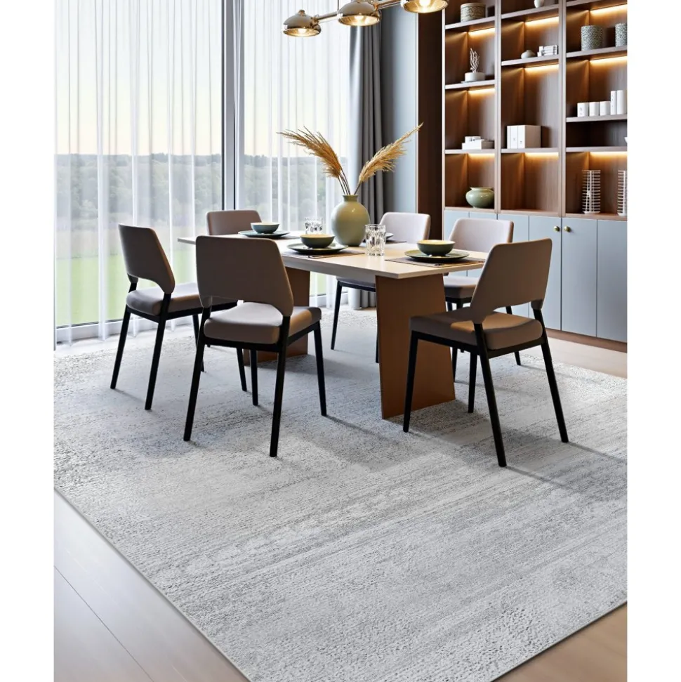 VEVOR Area Rug, 10 x 14 ft Large Washable Rug, Non-Slip and Tear-Resistant Soft Carpet, Pet & Child Friendly Modern Area Rugs, Indoor Mat for Bedroom, Office, Living Room, Kids Room, Entryway, Gray