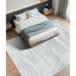 VEVOR Area Rug, 10 x 14 ft Large Washable Rug, Non-Slip and Tear-Resistant Soft Carpet, Pet & Child Friendly Modern Area Rugs, Indoor Mat for Bedroom, Office, Living Room, Kids Room, Entryway, Gray