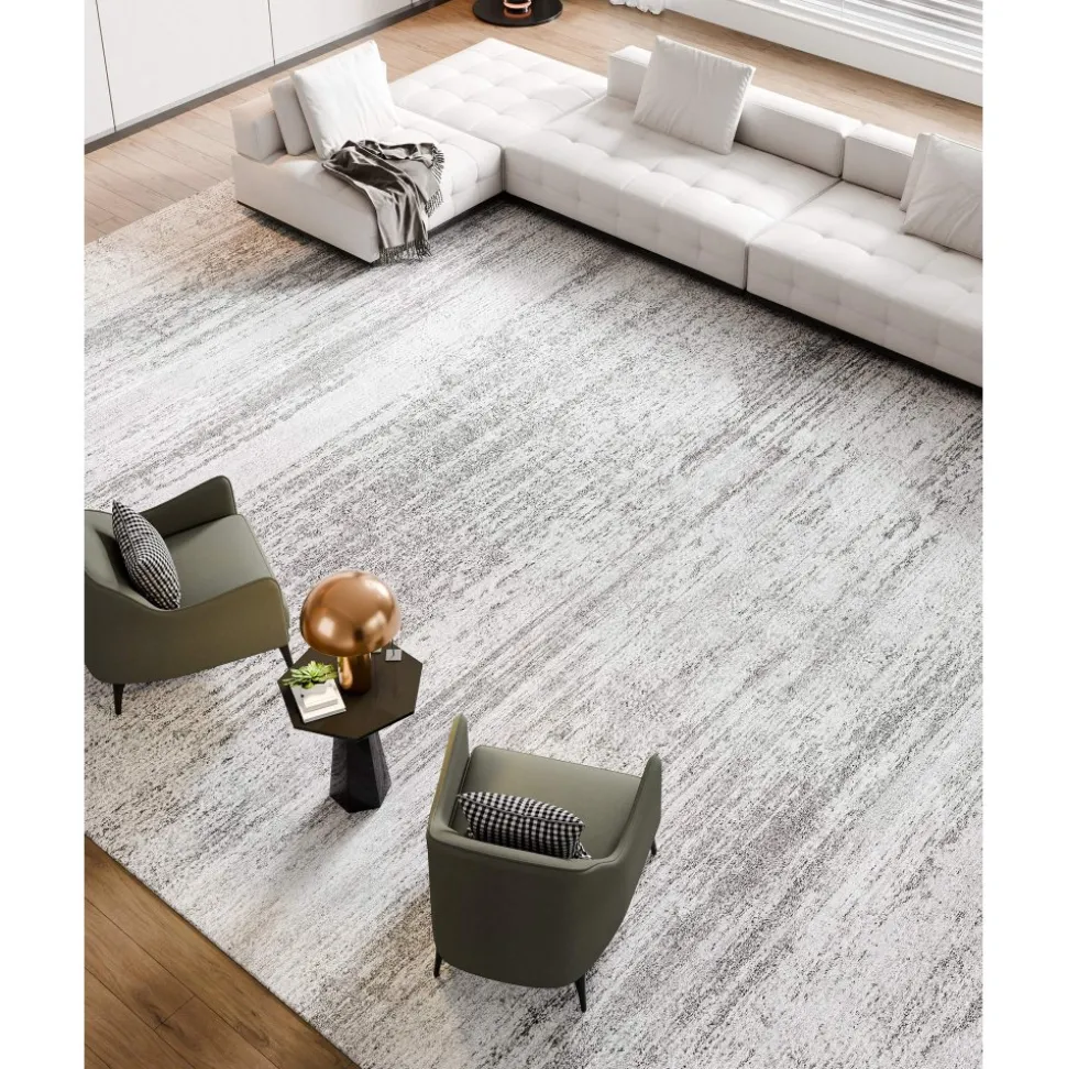 VEVOR Area Rug, 10 x 14 ft Large Washable Rug, Non-Slip and Tear-Resistant Soft Carpet, Pet & Child Friendly Modern Area Rugs, Indoor Mat for Bedroom, Office, Living Room, Kids Room, Entryway, Gray