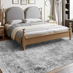 VEVOR Area Rug, 9 x 12 ft Large Washable Boho Rug, Non-Slip and Tear-Resistant Soft Carpet, Pet & Child Friendly Bohemian Area Rugs, Indoor Mat for Bedroom, Living Room, Kids Room, Office, Gray