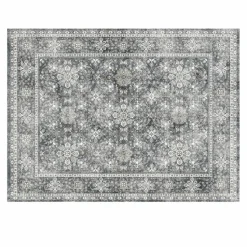 VEVOR Area Rug, 8 x 10 ft Large Washable Rug, Non-Slip and Tear-Resistant Soft Carpet, Pet & Child Friendly Vintage Area Rugs, Indoor Mat for Bedroom, Living Room, Kids Room, Entryway, Office, Gray