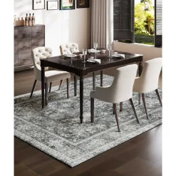 VEVOR Area Rug, 9 x 12 ft Large Washable Rug, Non-Slip and Tear-Resistant Soft Carpet, Pet & Child Friendly Vintage Area Rugs, Indoor Mat for Bedroom, Living Room, Kids Room, Office, Brown Green