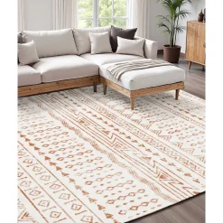 VEVOR Area Rug, 5 x 8 ft Large Washable Rug, Non-Slip and Tear-Resistant Soft Carpet, Pet & Child Friendly Modern Area Rugs, Indoor Mat for Bedroom, Office, Living Room, Kids Room, Entryway, Beige
