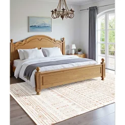 VEVOR Area Rug, 5 x 8 ft Large Washable Rug, Non-Slip and Tear-Resistant Soft Carpet, Pet & Child Friendly Modern Area Rugs, Indoor Mat for Bedroom, Office, Living Room, Kids Room, Entryway, Beige