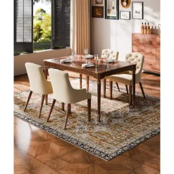 VEVOR Area Rug, 7.5 x 9.5 ft Large Washable Rug, Non-Slip and Tear-Resistant Soft Carpet, Pet & Child Friendly Vintage Area Rugs, Indoor Mat for Bedroom, Living Room, Office, Entryway, Brown Green