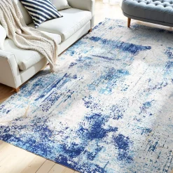VEVOR Area Rug, 6 x 9 ft Large Washable Boho Rug, Non-Slip and Tear-Resistant Soft Carpet, Pet & Child Friendly Bohemian Area Rugs, Indoor Mat for Bedroom, Living Room, Kids Room, Entryway, Gray