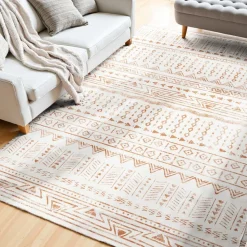VEVOR Area Rug, 5 x 7 ft Large Washable Rug, Non-Slip and Tear-Resistant Soft Carpet, Pet & Child Friendly Modern Area Rugs, Indoor Mat for Bedroom, Office, Living Room, Kids Room, Entryway, Beige