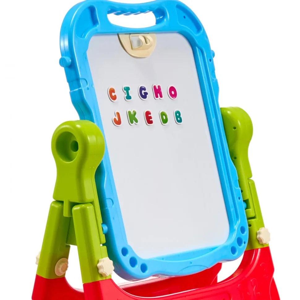 VEVOR Art Easel for Kids, 2-in-1 Double-Sided Kid's Art Easel with Magnetic Whiteboard & Chalkboard, Adjustable Standing Rotatable Removable Drawing Board with Painting Accessories for Boys and Girls