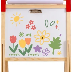 VEVOR Art Easel for Kids, 3-in-1 Wooden Double-Sided Kid's Art Easel with Magnetic Whiteboard, Chalkboard, Paper Roll, Adjustable Standing Drawing Board with Painting Accessories, Storage for Boy Girl