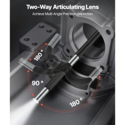 VEVOR Articulating Borescope Camera with Light, Two-Way Articulated Endoscope, 0.24