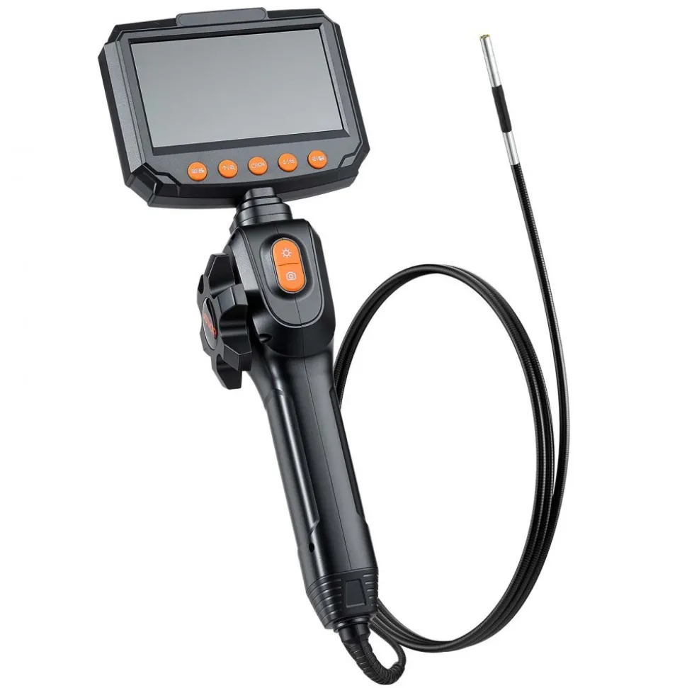 VEVOR Articulating Borescope with 0.15" Ultra Slim Lens, Two-Way Articulated Endoscope with Light, 4.3" IPS Screen, 1280 x 720 HD Lens, 8X Zoom Inspection Camera for Automotive, Tight Mechanical Space