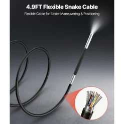 VEVOR Articulating Borescope with 3.9mm Ultra Slim Lens, 4-Way 360° Articulated Endoscope with Light, 4.5