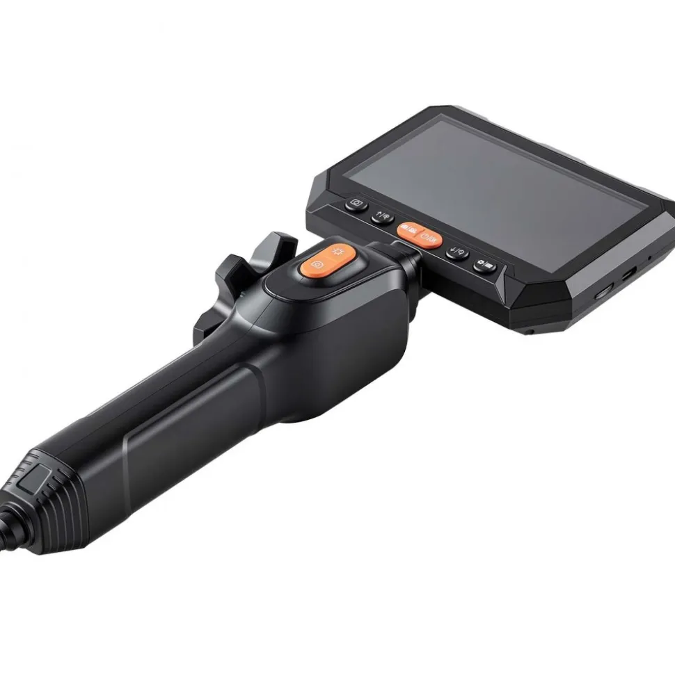 VEVOR Articulating Borescope with 0.15" Ultra Slim Lens, Two-Way Articulated Endoscope with Light, 5" HD IPS Screen, 8X Zoom, 5000mAh Inspection Camera for Auto, Tight Mechanical Spaces (4.9FT Cable)