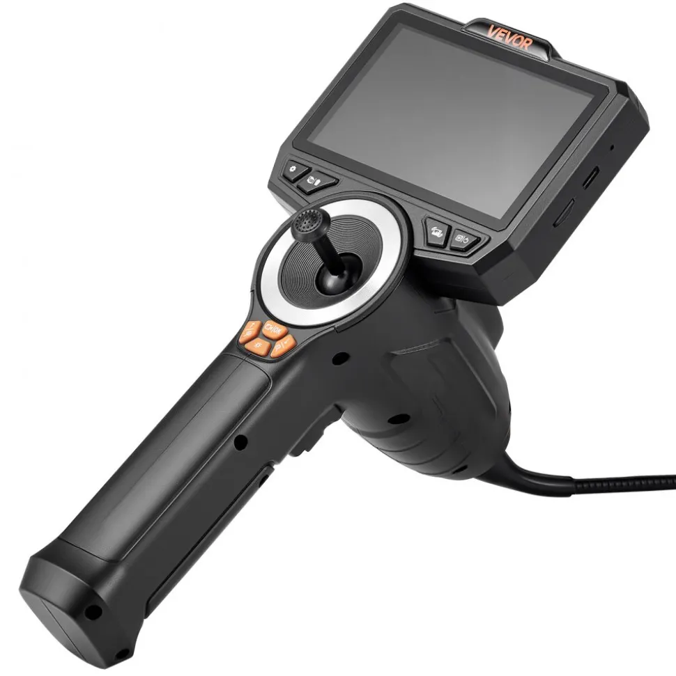 VEVOR Articulating Endoscope with Light, 4-Way 360° Articulated Borescope, 0.24" Slim Lens 1920 x 1080, 4.5" HD IPS Screen, 8X Zoom Inspection Camera for Auto, Mechanical Equipment (4.9FT Snake Cable)