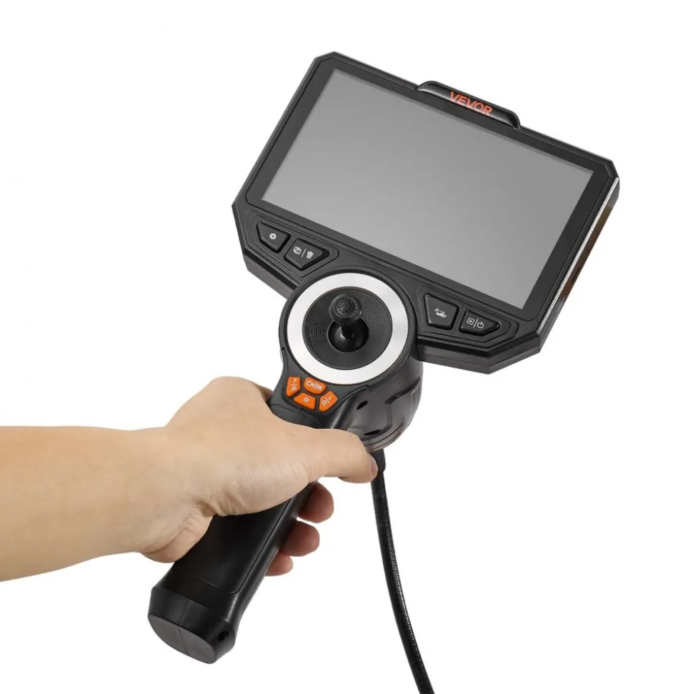 VEVOR Articulating Endoscope with Light, 4-Way 360° Articulated Borescope Camera, 6" HD IPS Screen, 1920 x 1080 Lens, 8X Zoom, 7000mAh Battery, IP67 Waterproof for Auto, Plumbing (4.9FT Snake Cable)