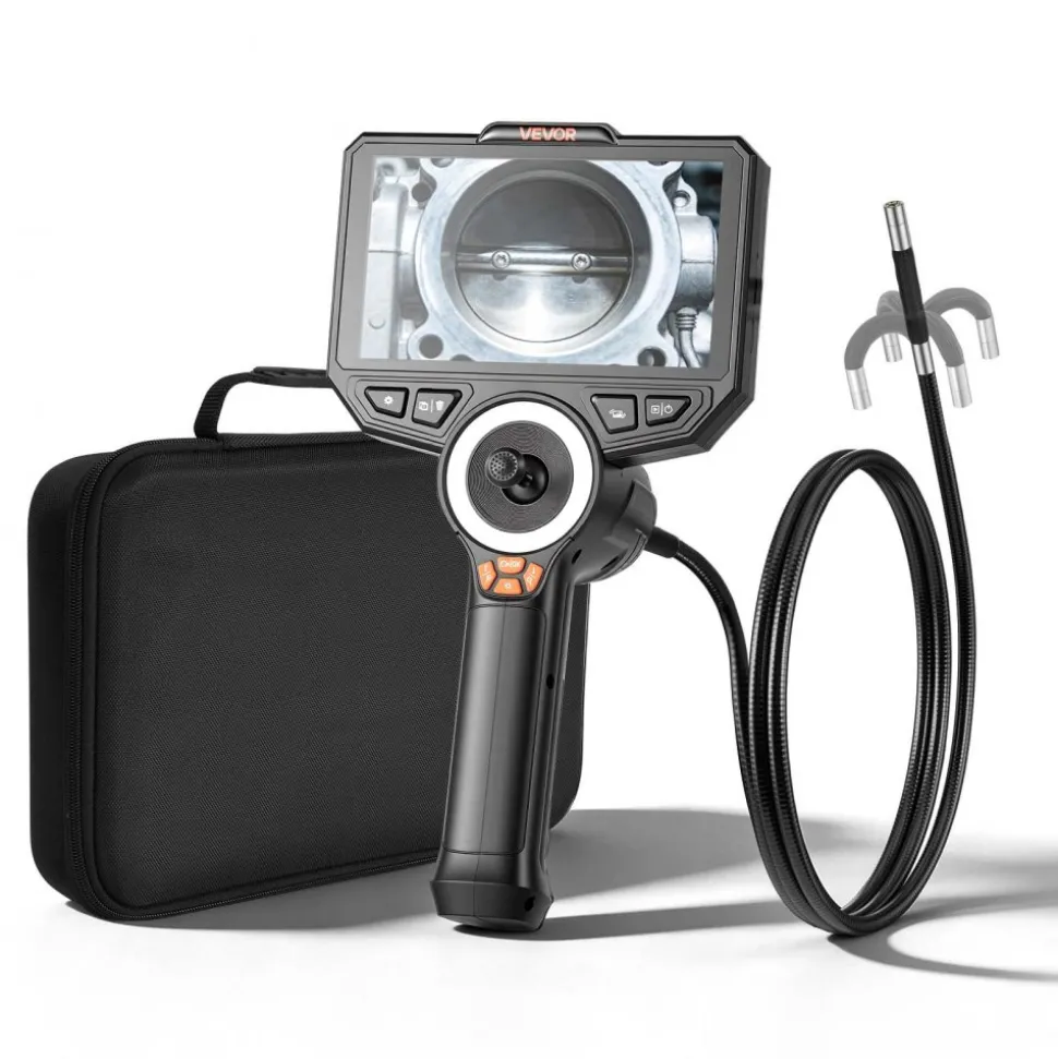VEVOR Articulating Endoscope with Light, 4-Way 360° Articulated Borescope Camera, 6" HD IPS Screen, 1920 x 1080 Lens, 8X Zoom, 7000mAh Battery, IP67 Waterproof for Auto, Plumbing (4.9FT Snake Cable)