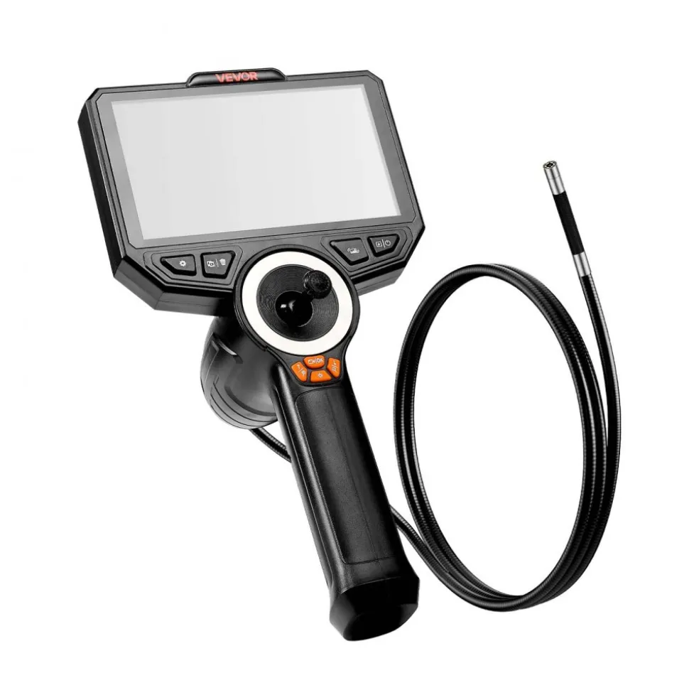 VEVOR Articulating Endoscope with Light, 4-Way 360° Articulated Borescope Camera, 6" HD IPS Screen, 1920 x 1080 Lens, 8X Zoom, 7000mAh Battery, IP67 Waterproof for Auto, Plumbing (4.9FT Snake Cable)
